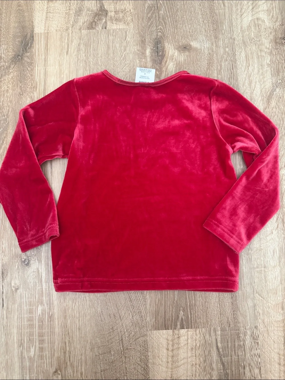 Girl’s OshKosh B'gosh Red Velvet Top with Black Velvet Pants Set